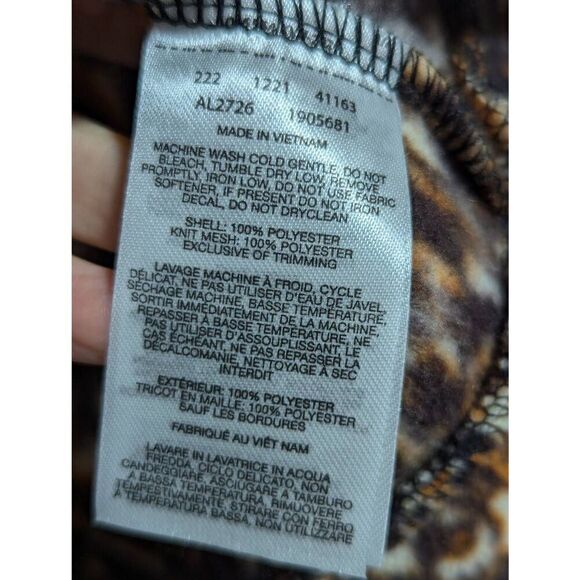 Columbia Women's Brown Animal Print Fleece Hooodie Pullover Kangaroo Pocket Size - Picture 7 of 7